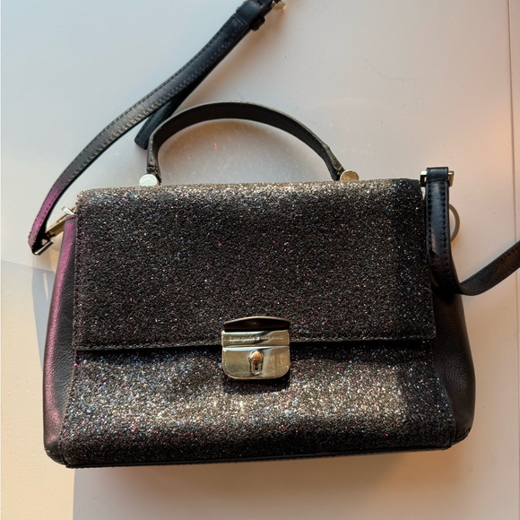 Kate Spade Black Multicolored Sparkly Top Handle Crossbody Purse - Picture 2 of 5